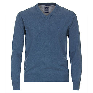 Redmond | Baumwoll-Pullover | V-Ausschnitt | Jeans