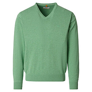 Redmond | Baumwoll-Pullover | V-Ausschnitt | Minze
