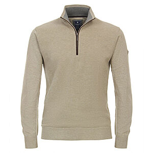 Redmond | Baumwolle Troyer | Struktur-Strick | Beige