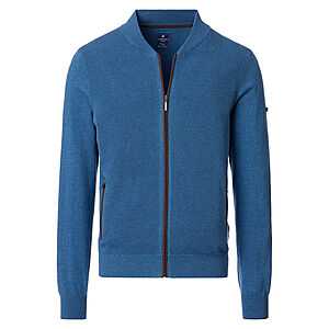 Redmond | College-Strickjacke | Struktur-Cardigan mit Reiverschluss | Baumwolle | Jeans