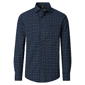 Redmond | Flanell-Hemd | Baumwolle Druck | Kent-Kragen | Blau