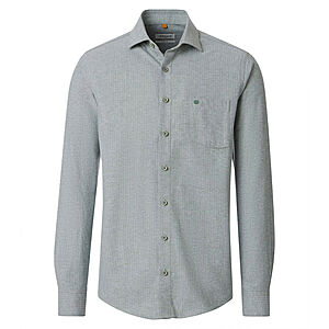 Redmond | Flanell-Hemd | Baumwolle Fischgrat | Kent-Kragen | Gr�n