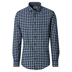 Redmond | Flanell-Hemd | Baumwolle Karo | Button-Down-Kragen | Blau