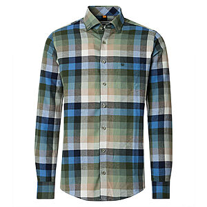 Redmond | Flanell-Hemd | Baumwolle Karo | Button-Down-Kragen | Gr�n Blau