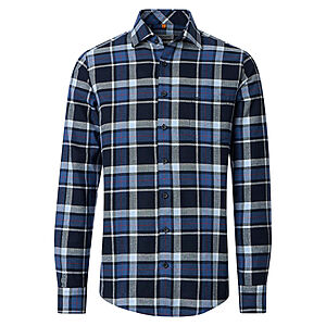 Redmond | Flanell-Hemd | Baumwolle Karo | Kent-Kragen | Blau