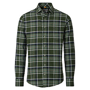 Redmond | Flanell-Hemd | Baumwolle Karo | Kent-Kragen | Oliv