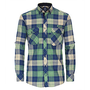 Redmond | Flanell-Hemd | Button-down-Kragen | Baumwolle | Grn Karo