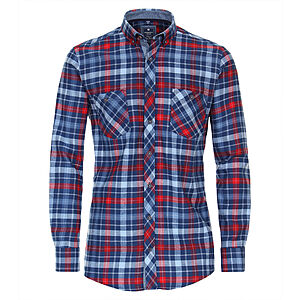 Redmond | Flanell-Hemd | Button-down-Kragen | Baumwolle | Rot Karo