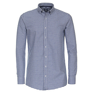 Redmond | Freizeithemd | Button-Down-Kragen | Baumwolle | Marine Karo