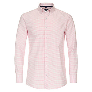 Redmond | Freizeithemd | Button-Down-Kragen | Baumwolle | Rose Karo