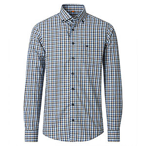 Redmond | Freizeithemd | Button-Down-Kragen | Baumwolle Twill| Blau Karo