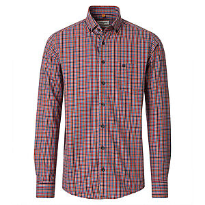 Redmond | Freizeithemd | Button-Down-Kragen | Baumwolle Twill | Rot Karo