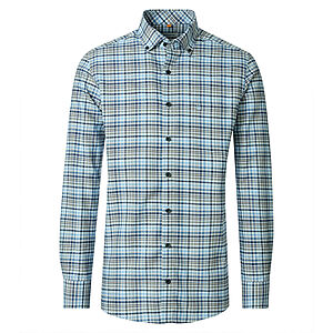 Redmond | Freizeithemd | Langarm | Baumwolle | Button-Down-Kragen | Karo Blau