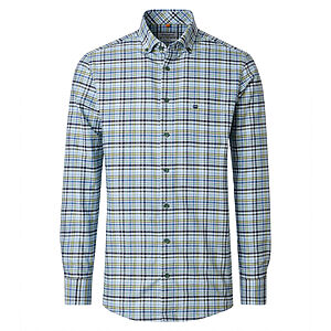 Redmond | Freizeithemd | Langarm | Baumwolle | Button-Down-Kragen | Karo Gr�n