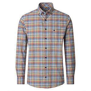 Redmond | Freizeithemd | Langarm | Baumwolle | Button-Down-Kragen | Karo Terra