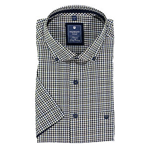 Redmond | Kurzarmhemd | Baumwolle | Button-down-Kragen | Sand Karo