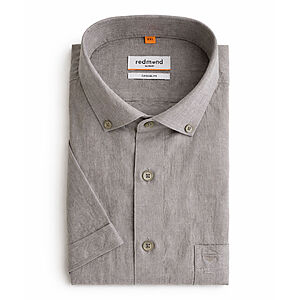 Redmond | Kurzarmhemd | Leinen Mix | Oliv