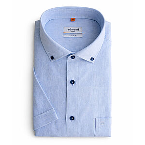 Redmond | Kurzarmhemd | Leinen Mix | Blau