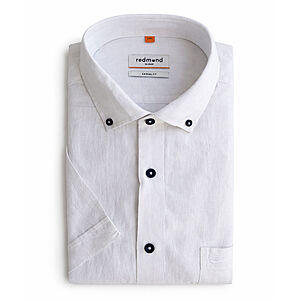 Redmond | Kurzarmhemd | Leinen Mix | Weiss
