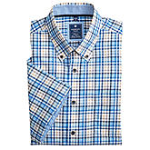 Redmond | Lässig-modernes Sommerhemd | Halbarm | Button-down-Kragen | blau Karo