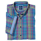   Redmond | Lässig-modernes Sommerhemd | Halbarm Button down Kragen | multicolour karo