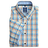 Redmond | Lässig-modernes Sommerhemd | Halbarm | Button-down-Kragen | natur Karo
