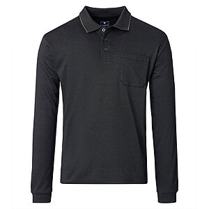 Redmond | Langarm Jersey Polo | Easy Care | Anthrazit
