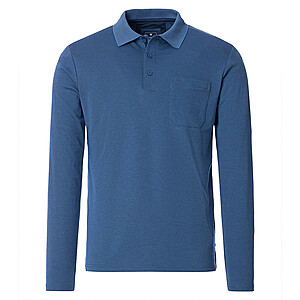 Redmond | Langarm Polo | Easy Care | Jeansblau