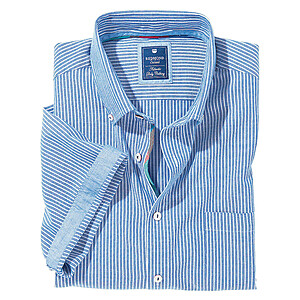 Redmond | Luftiges Halbarmhemd | Baumwolle Button down Kragen | Streifen