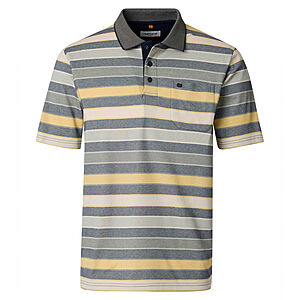 Redmond | Polo-Shirt | Kurzarm | Pflegeleichte Jersey-Qualit�t | Gelb Streifen