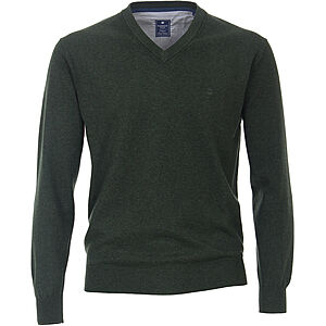 Redmond | Pullover Baumwolle | V-Ausschnitt | Moos