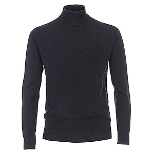 Redmond | Rollkragen-Pullover | Reine Baumwolle extra weich | Blau Melange