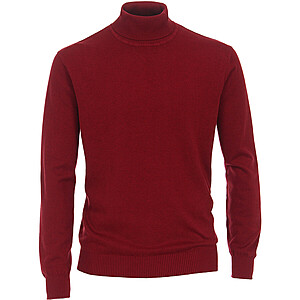 Redmond | Rollkragen-Pullover | Reine Baumwolle extra weich | Rot Melange