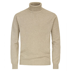 Redmond | Rollkragen-Pullover | Reine Baumwolle extra weich | Sand