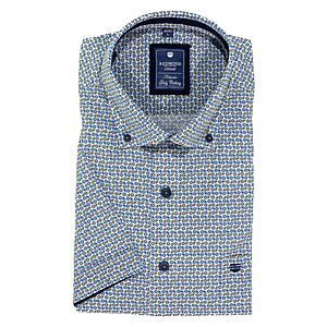 Redmond | Sommerhemd | Halbarm | Baumwolle | Button-down-Kragen | Grn Druck