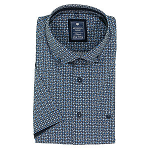 Redmond | Sommerhemd | Halbarm | Baumwolle | Button-down-Kragen | Marine Druck