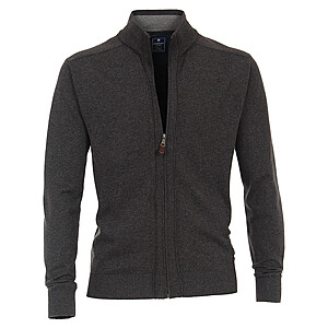 Redmond | Strick-Cardigan mit Reiverschluss | Reine Baumwolle | Anthrazit