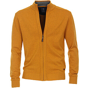 Redmond | Strick-Cardigan mit Reiverschluss | Reine Baumwolle | Curry