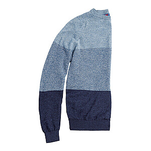 Rundhals Merino-Melange Pullover | Raglan Arm | Blau