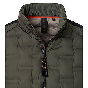 Casa Moda | Steppjacke im Material-Mix | Stepp mit Softshell | Oliv
