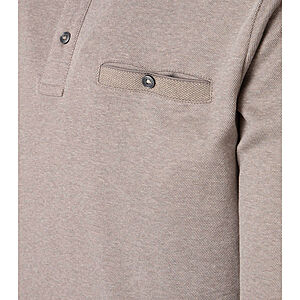 Casa Moda | Langarm Polohemd mit Brusttasche, pflegeleicht | Farbe beige
