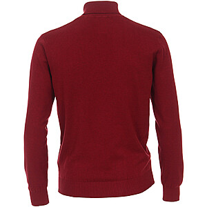 Redmond | Rollkragen-Pullover | Reine Baumwolle extra weich | Rot Melange