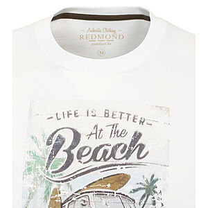 Redmond | T-Shirt | Rundhals | Baumwolle | Bulli Motiv | Weiss