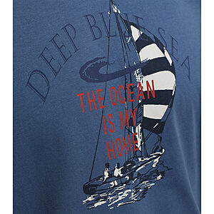 Redmond | T-Shirt | Rundhals | Baumwolle | Print Motiv | Blau
