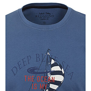 Redmond | T-Shirt | Rundhals | Baumwolle | Print Motiv | Blau