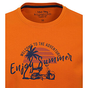 Redmond | T-Shirt | Rundhals | Baumwolle | Print Motiv | Orange