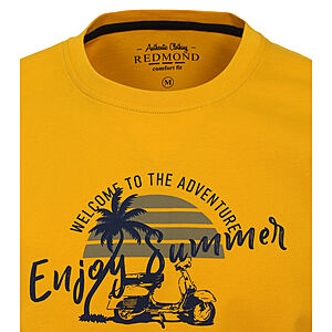 Redmond | T-Shirt | Rundhals | Baumwolle | Print Motiv | Gelb