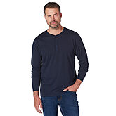 Redmond | Langarm-T-Shirt | Henley-Kragen | Blau