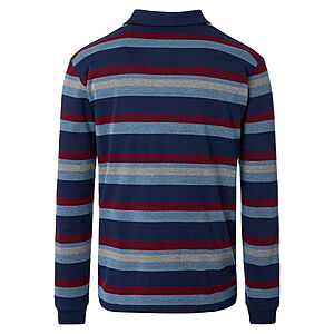 Redmond | Langarm Polo | Easy Care | Blau Streifen