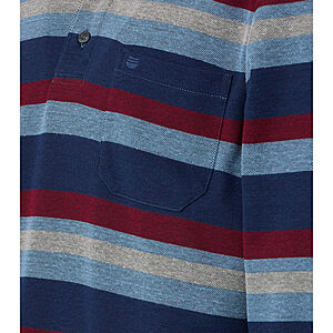 Redmond | Langarm Polo | Easy Care | Blau Streifen